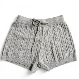 Women's Gray Cable Knit Shorts